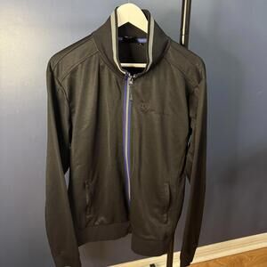 Mercedes-Benz Black Full Zip Track Jacket XL Blue Trim Made in Turkey